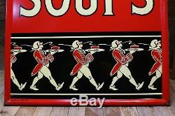 Vintage RARE 1939 HEINZ SOUPS 2 Minute Service Painted Tin Sign HUGE 54 X 30