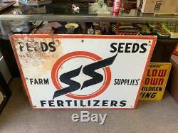 Vintage RARE 1963 Southern States Farm Seeds Feeds Fertilizer Sign 48 x 36 GAS