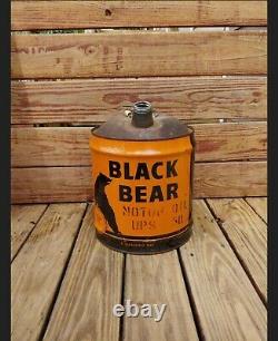 Vintage RARE Black Bear Motor Oil 5 Gallon Advertising Can