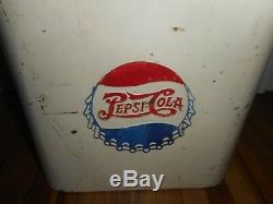 Vintage RARE DOUBLE Dot Pepsi SUPERIOR JR 6 Pack Bottle Cap Advertising Cooler