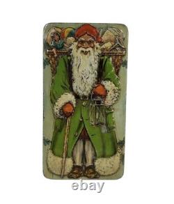 Vintage RARE Early Gevalia Swedish Scandinavian God Jul Christmas Tin Deco