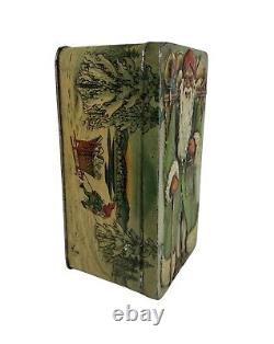 Vintage RARE Early Gevalia Swedish Scandinavian God Jul Christmas Tin Deco