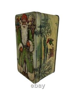 Vintage RARE Early Gevalia Swedish Scandinavian God Jul Christmas Tin Deco