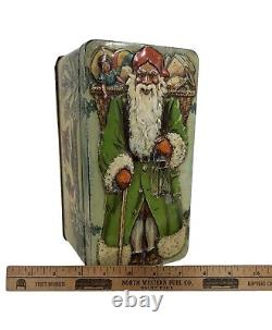 Vintage RARE Early Gevalia Swedish Scandinavian God Jul Christmas Tin Deco