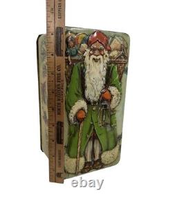 Vintage RARE Early Gevalia Swedish Scandinavian God Jul Christmas Tin Deco