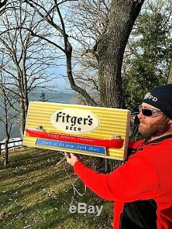 Vintage RARE Fitgers Beer Ore Boat Light Sign Duluth MN GREAT ONE