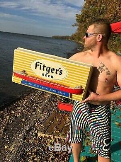 Vintage RARE Fitgers Beer Ore Boat Light Sign Duluth MN GREAT ONE