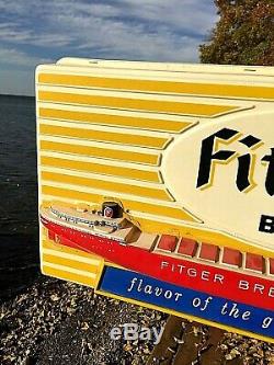 Vintage RARE Fitgers Beer Ore Boat Light Sign Duluth MN GREAT ONE