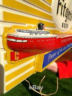 Vintage RARE Fitgers Beer Ore Boat Light Sign Duluth MN GREAT ONE