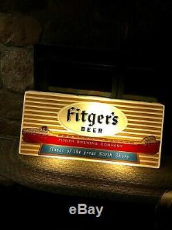 Vintage RARE Fitgers Beer Ore Boat Light Sign Duluth MN GREAT ONE