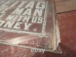 Vintage RARE H. H. FREITAG THE HARDWARE MAN Mirror Glass Sign