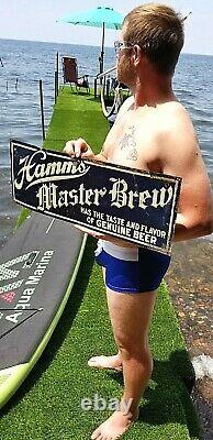 Vintage RARE Pre Prohibition Theo Hamms Beer Master Brew metal sign 28X10