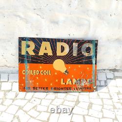 Vintage Radio Lamps Bulb Advertising Tin Sign Board Rare Collectible Old TS455