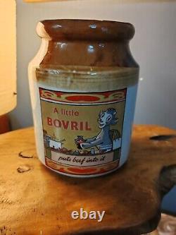 Vintage Rare 1940s 50s Bovril stoneware Jar Advertising Kitchenalia