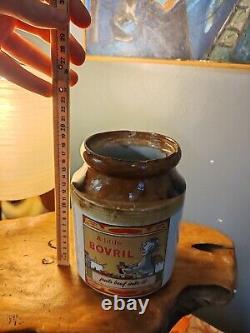Vintage Rare 1940s 50s Bovril stoneware Jar Advertising Kitchenalia