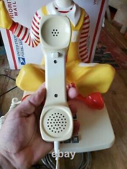 Vintage Rare 1980 Ronald McDonald Sitting Push Button Phone Telephone