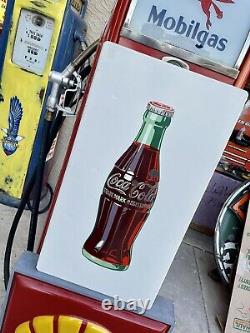 Vintage Rare 33x18Porcelain Coca Cola Sign Bottle 1950s soda coke pop Metal
