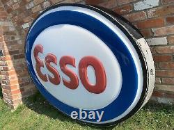 Vintage Rare 6ft Huge Esso Light Up Neon Sign Petrol Pump Garage Forecourt Old