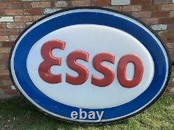 Vintage Rare 6ft Huge Esso Light Up Neon Sign Petrol Pump Garage Forecourt Old