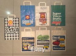Vintage Rare 7 Petrol Oil Paper Bags Shell Duckhams BP