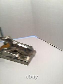 Vintage Rare Advertising Polar Bear Pen Holder, Consolidated Ice Co, Chrome