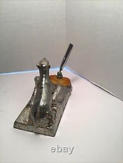 Vintage Rare Advertising Polar Bear Pen Holder, Consolidated Ice Co, Chrome