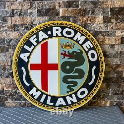 Vintage Rare Alfa Romeo Sign 1950's Alfa Romeo MILANO sign 19.7 (50cm)