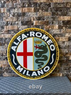 Vintage Rare Alfa Romeo Sign 1950's Alfa Romeo MILANO sign 19.7 (50cm)