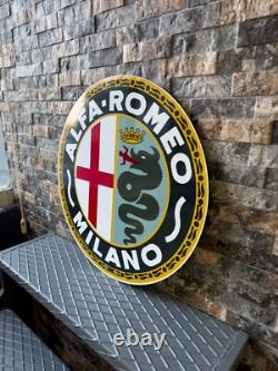 Vintage Rare Alfa Romeo Sign 1950's Alfa Romeo MILANO sign 19.7 (50cm)
