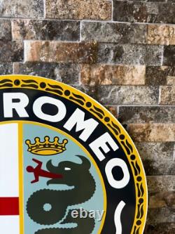 Vintage Rare Alfa Romeo Sign 1950's Alfa Romeo MILANO sign 19.7 (50cm)