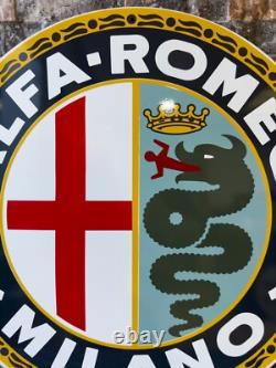 Vintage Rare Alfa Romeo Sign 1950's Alfa Romeo MILANO sign 19.7 (50cm)