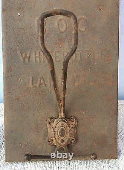 Vintage Rare Boc White Bottle Lamp Oil Sign Board With Antique Wall Hook Fitted