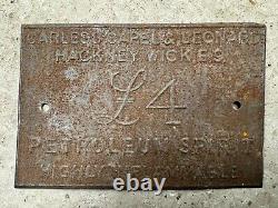 Vintage Rare Carless Petrol Sign Petrol Pump Oil