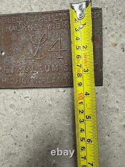 Vintage Rare Carless Petrol Sign Petrol Pump Oil