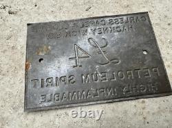 Vintage Rare Carless Petrol Sign Petrol Pump Oil