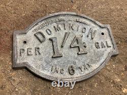 Vintage Rare Cast Dominion petrol pump advertising price sign garage forecourt