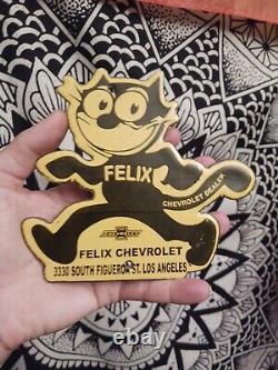 Vintage Rare Chevrolet Porcelain Felix The Cat-chevy Tag Topper Sign