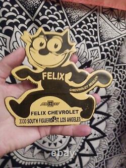 Vintage Rare Chevrolet Porcelain Felix The Cat-chevy Tag Topper Sign