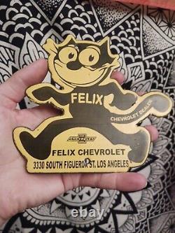 Vintage Rare Chevrolet Porcelain Felix The Cat-chevy Tag Topper Sign