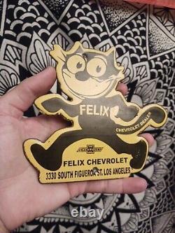 Vintage Rare Chevrolet Porcelain Felix The Cat-chevy Tag Topper Sign