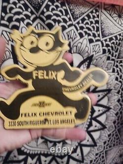 Vintage Rare Chevrolet Porcelain Felix The Cat-chevy Tag Topper Sign