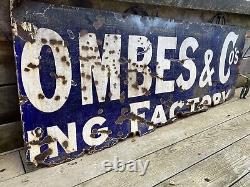 Vintage Rare Enamel Shop Front Sign James Coombes & Co Repairing 190cmx76cm