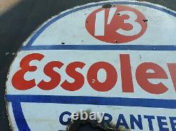 Vintage Rare Essolene Guaranteed Pure Petrol Enamel Esso Advertising Sign 30