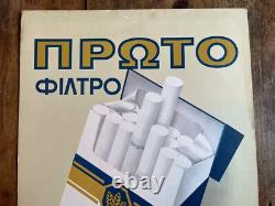 Vintage Rare Greek? Cigarettes Cardboard Sign Advert 1960s