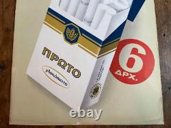 Vintage Rare Greek? Cigarettes Cardboard Sign Advert 1960s