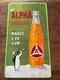 Vintage & Rare Greek Lanitis Plastic Sign Alpha Orange Makes Life Fun 1960s