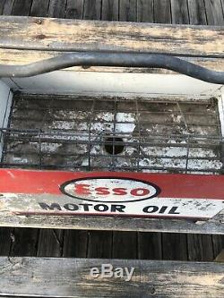 Vintage Rare HTF Esso Motor Oil Bottle Rack Carrier Gas Oil Soda