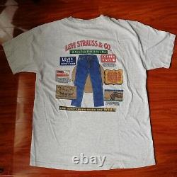 Vintage Rare LEVI Strauss & Co. LEVIS Jeans Advertising BIG E SHIRT USA Large