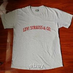 Vintage Rare LEVI Strauss & Co. LEVIS Jeans Advertising BIG E SHIRT USA Large