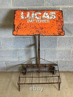 Vintage Rare Lucas Battery / Batteries Display Dispenser Stand not Enamel